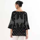 Women's Black Round Neck Printed Kurti, Black, small image number null