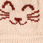 Infants Soft Beige Cat Face Winter Cap, ऑफ व्हाइट, small image number null