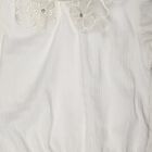 Girls White Round Neck Regular T-Shirt, सफ़ेद, small