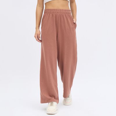 Women's Dusty Terracotta Regular Fit Solid Track Pants