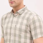 Men's 100% Cotton Regular Collar Casual Shirt, Olive, small image number null