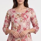 Women's Pink Floral Printed Ethnic Set, गुलाबी, small