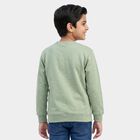 Boys' Mint Green Crew Neck Graphic Print Sweatshirt, Light Green, small