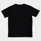 Boys Black Cotton Round Neck Casual Half Sleeve T-Shirt, Black, small