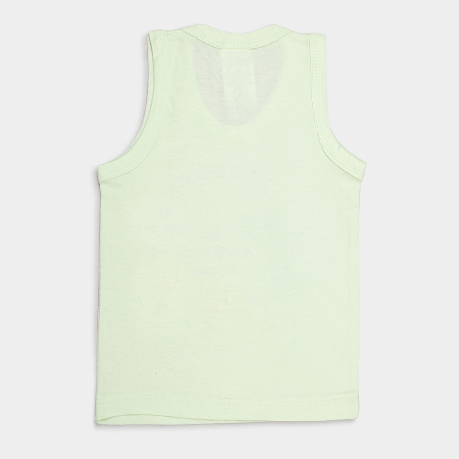 Infants Cotton Solid Vest, Light Green, large image number null