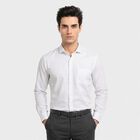 Men's White Cotton Spread Collar Regular Fit Formal Shirt, सफ़ेद, small