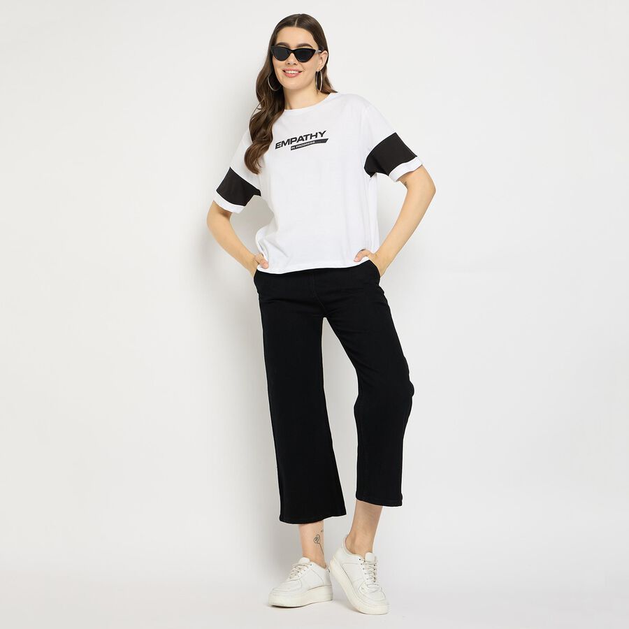 Ladies' Round Neck T-Shirt, Black, large image number null