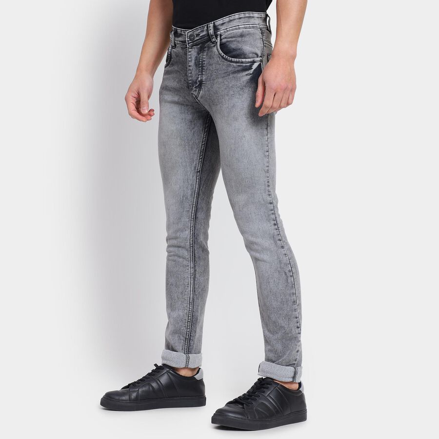 Men's Skinny Jeans , हल्का ग्रे, large
