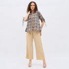 Women's Dark Blue Round Neck Printed Kurti, Dark Blue, small image number null