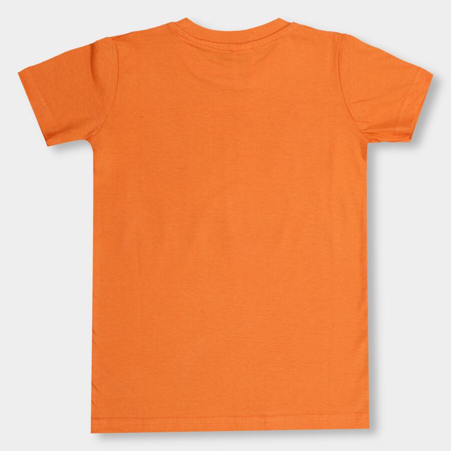 Boys' 100% Cotton Half Sleeves T-Shirt, नारंगी, large image number null
