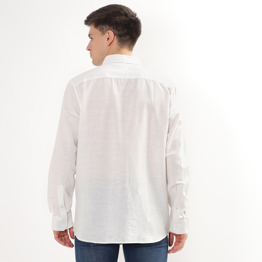Men's Snow White Regular Collar Casual Shirt, सफ़ेद, large image number null