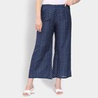 Ladies' 100% Cotton Palazzos, गहरा नीला, small image number null