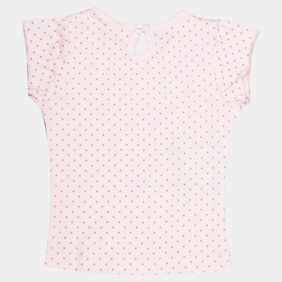 Infants Cotton Printed T-Shirt, Light Pink, large image number null