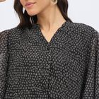 Women's Dusty Charcoal Black V Neck Casual Shirt, Black, small image number null