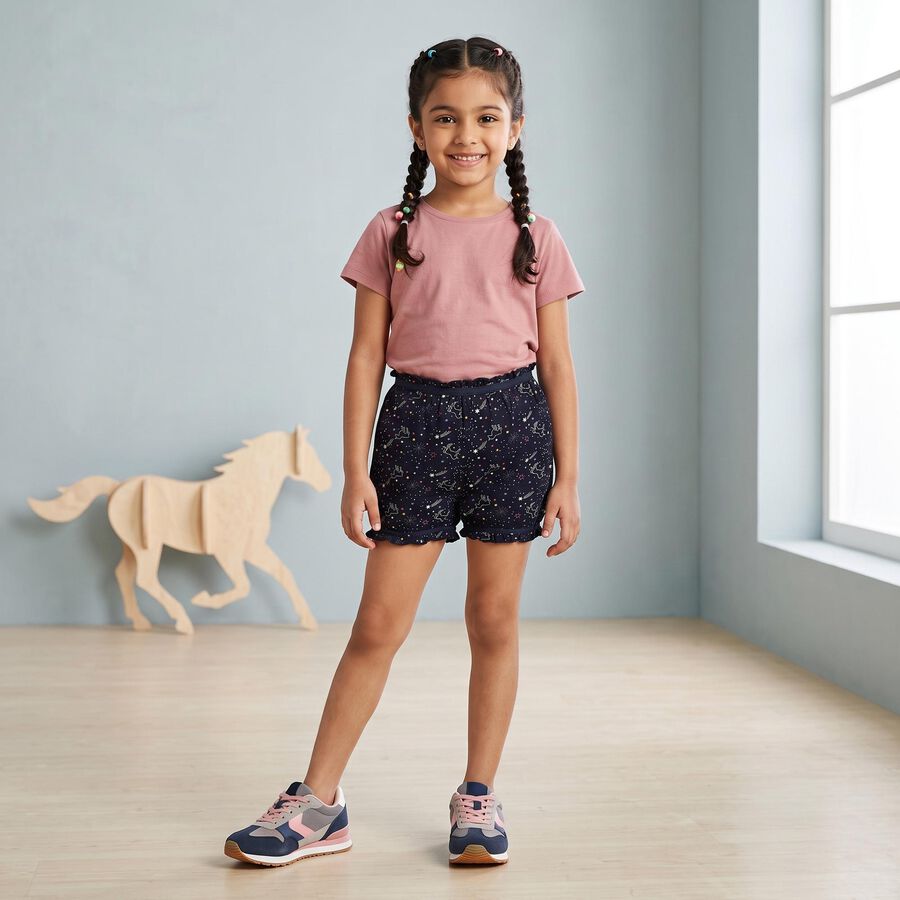 Girls' Navy Blue Regular Fit Classic Bloomer, Navy Blue, large
