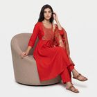 Women's Red Embroidered Ethnic Set, Red, small