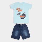 Boys' 100% Cotton Woven Baba Suit, एक्वा, small image number null