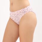 Women's Light Pink Regular Fit Floral Bikini Panty, Peach, small
