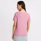Solid Round Neck T-Shirt, Pink, small image number null