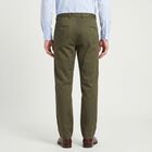 Men's Olive Green Slim Fit Chino Trousers, ओलिव, small