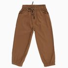 Boys' Light Beige Regular Fit Cotton Trousers, खाकी, small