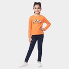Girls Coral Round Neck Regular Top, मूँगा (कोरल), small