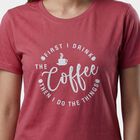 Women's Purple Round Neck Casual T-Shirt, Purple, small