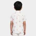 Boys White Cotton Collar Regular Fit Shirt, White, small