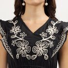 Ladies' 100% Cotton Empire Dress, Black, small image number null