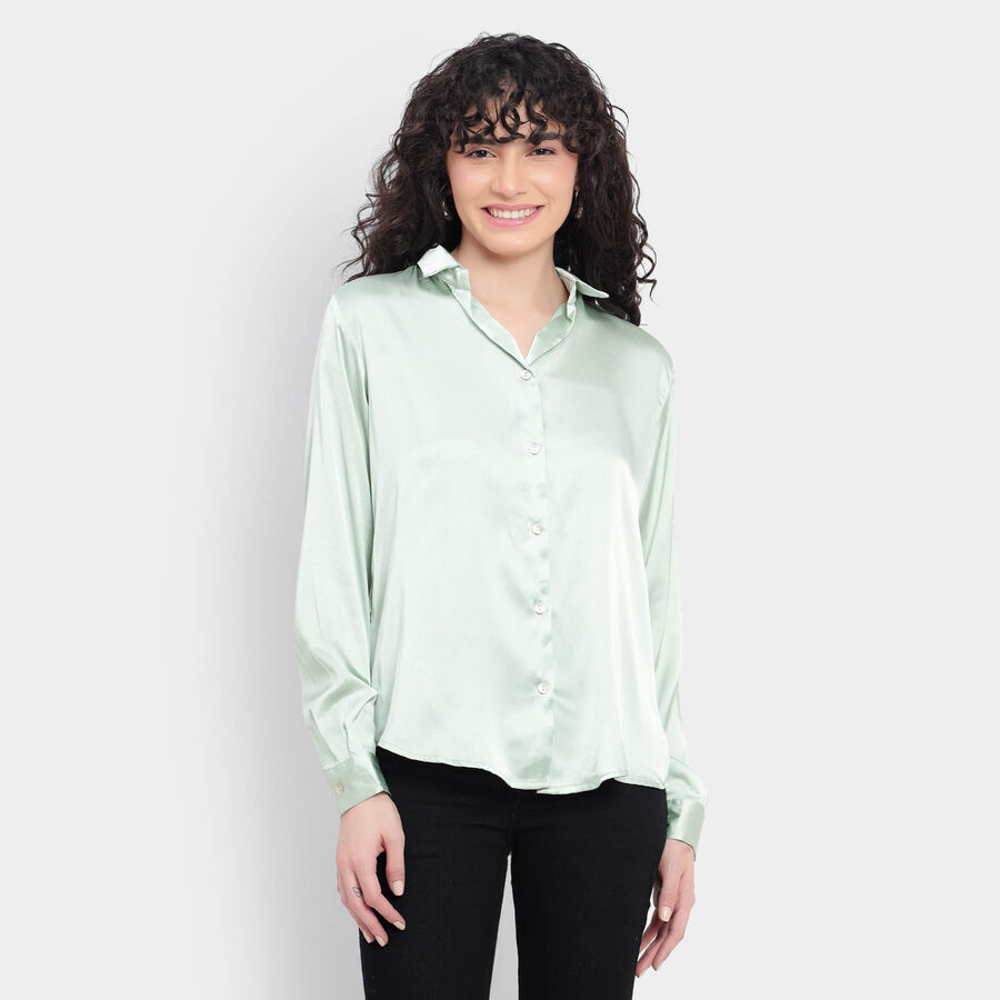 Solid Shirt, हल्का हरा, large image number null