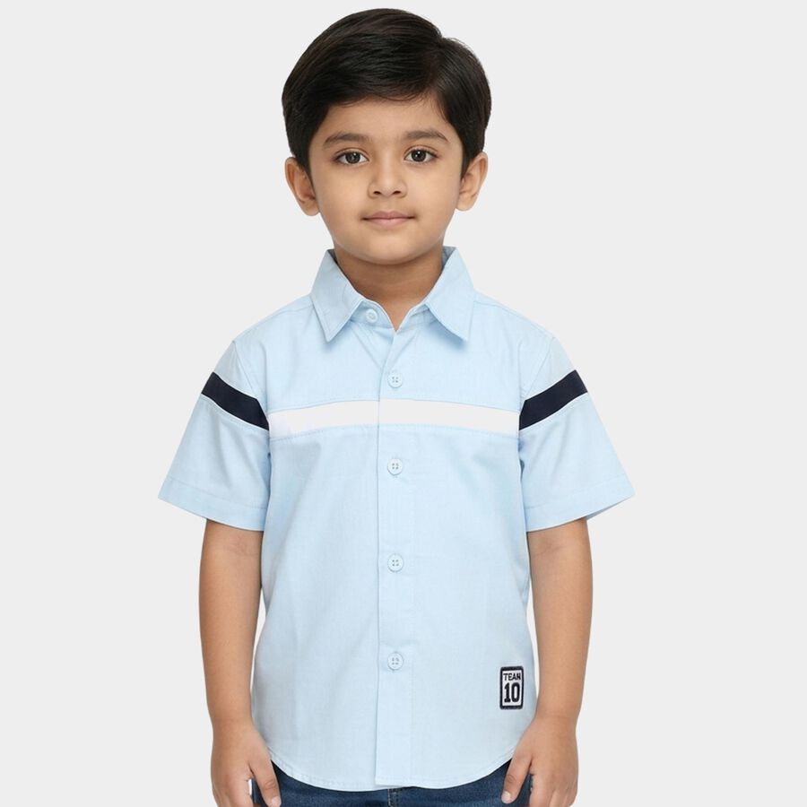 Boys' Casual Shirt, Light Blue, large