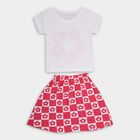 Girls' 100% Cotton Top Skirt, गुलाबी, small image number null