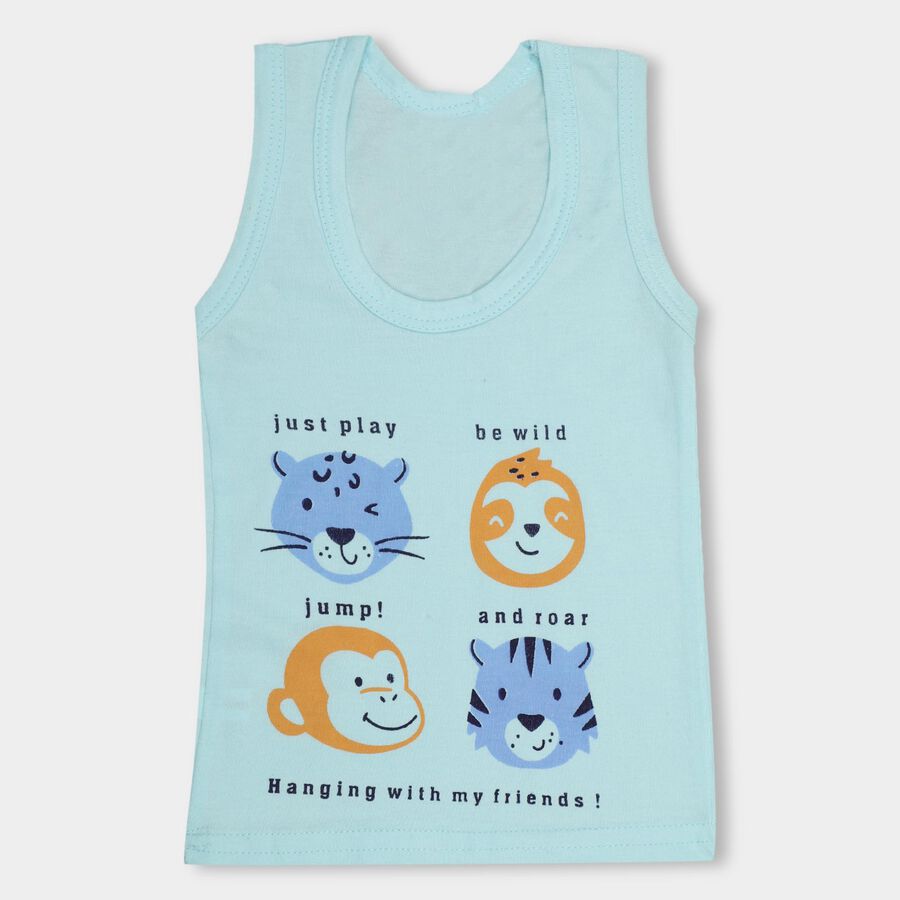 Infants' 100% Cotton Vest , Aqua, large