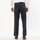 Men's Navy Blue Slim Fit Checkered Formal Trousers, Dark Grey, small image number null