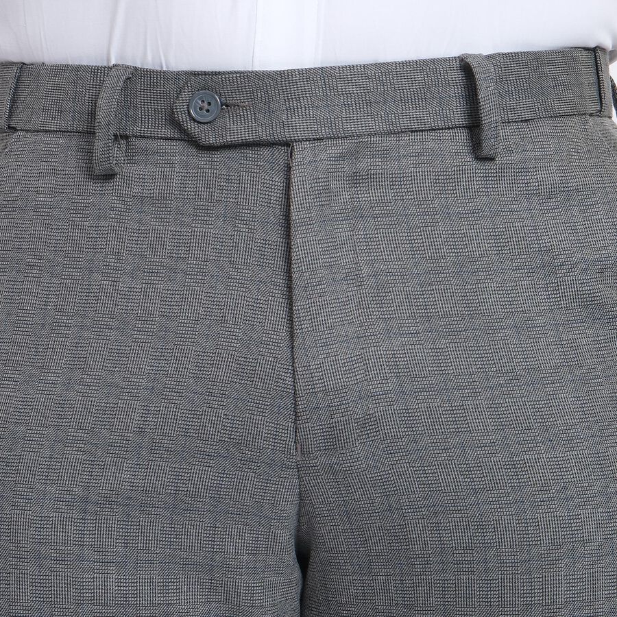 Men's Slim Fit Formal Trousers , गहरा ग्रे, large image number null
