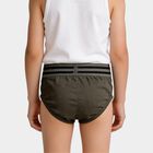 Boys' Olive Green Regular Fit Solid Briefs, ओलिव, small