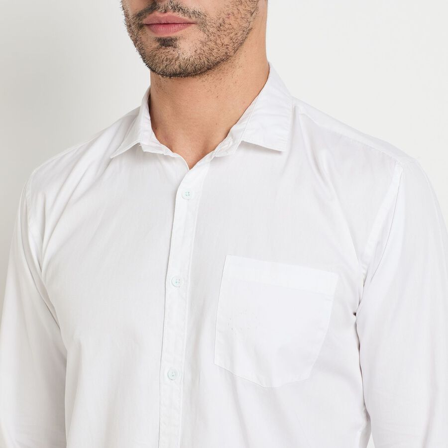 Men's 100% Cotton Casual Shirt, White, large image number null
