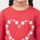 Girls Fuchsia Round Neck Regular Top, रानी (फ्यूशिया), small