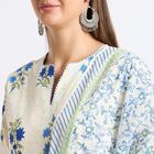Ladies' 100% Cotton Ethnic Set , Mid Blue, small image number null