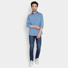 Cotton Printed Casual Shirt, Mid Blue, small image number null