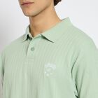 Men's Collared Half Sleeves T-Shirt , Light Green, small