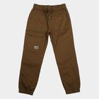 Boys' Olive Green Regular Fit Cargo Jogger Trousers, ओलिव, small