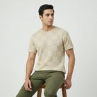 Men's Grey Round Neck Casual T-Shirt, हल्का ग्रे, small