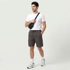 Men's Dark Grey Regular Fit Cargo Bermuda Shorts, Dark Grey, small