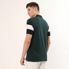 Men's Dark Green Cotton Blend Polo Neck Classic Collared Half Sleeves T-Shirt, Dark Green, small