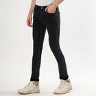 Men's Charcoal Black Skinny Fit Classic Jeans, Dark Grey, small image number null