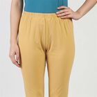 Women's Khaki Slim Fit Elastic Waist Churidar, Khaki, small