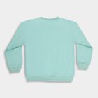 Girls Light Mint Green Crew Neck Casual Sweatshirt, Light Green, small image number null