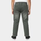 Boys' Olive Regular Fit Elastic Waist Jeans, ओलिव, small