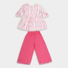 Girls Bright Pink and White Embroidered Tie-Dye Fusion Set, ऑफ व्हाइट, small image number null